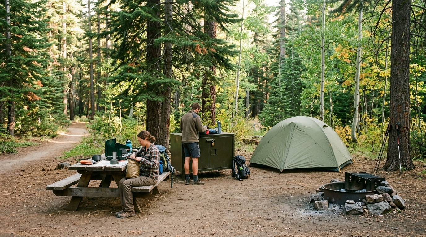 Developed forest campsite near Sierra City