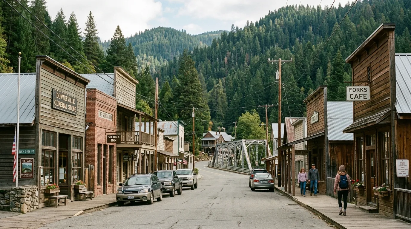 Historic Downieville street in western Sierra County