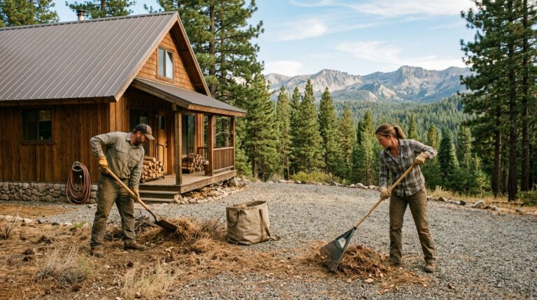 Residents preparing a Sierra County home for wildfire season