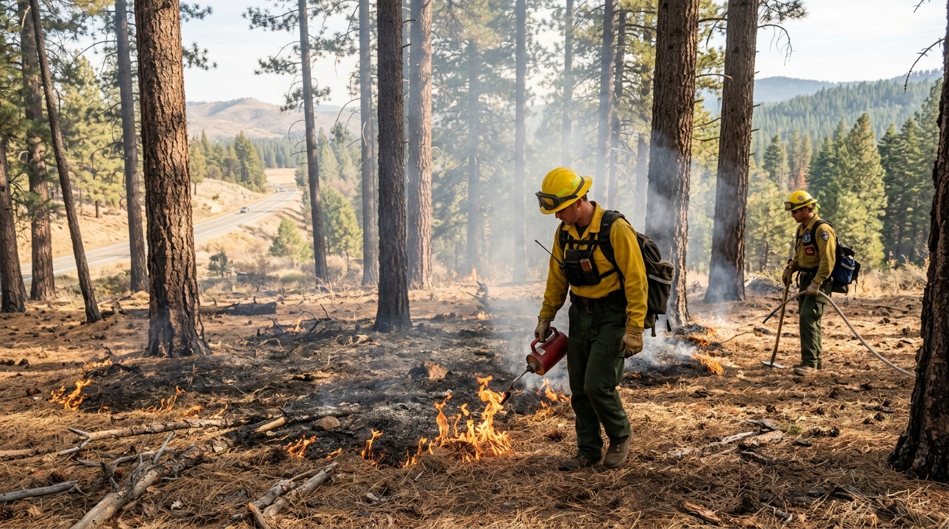 Controlled underburn near Calpine and Sattley in the Sierraville Ranger District